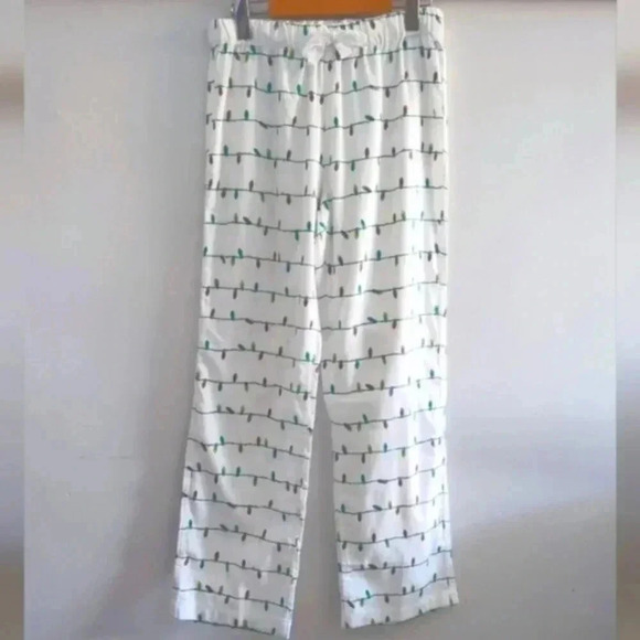 J.CREW | Women's White String of Lights Flannel Pajama Bottoms NWOT - Picture 1 of 3